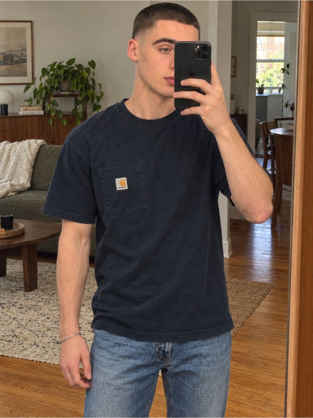 Carhartt Black Short-Sleeve Pocket Tee relaxed fit men’s medium